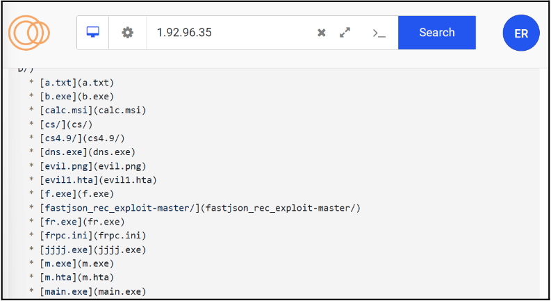 File extension combinations in open directory